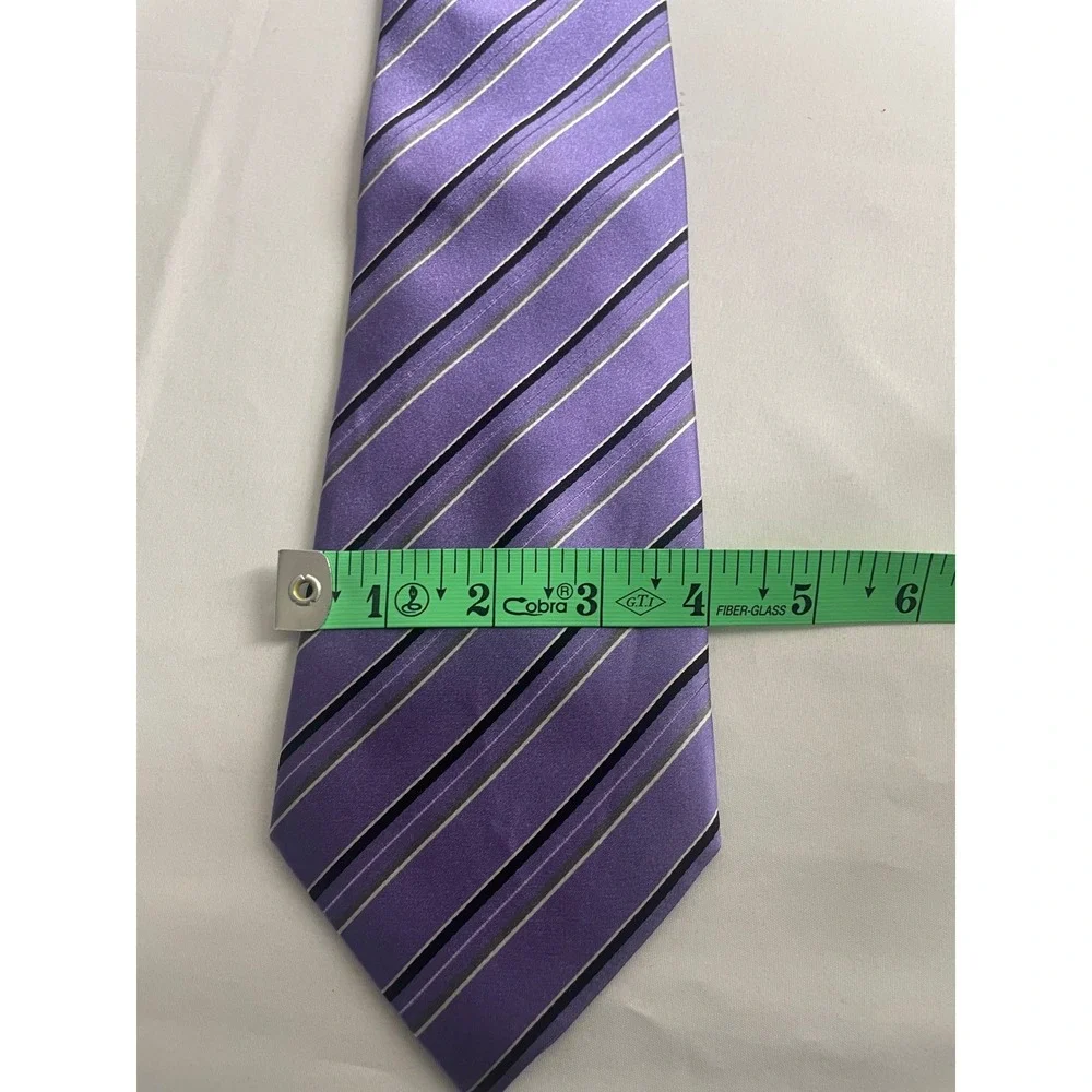 Donald J Trump Signature Collection Tie Purple Striped Silk Business Presidental